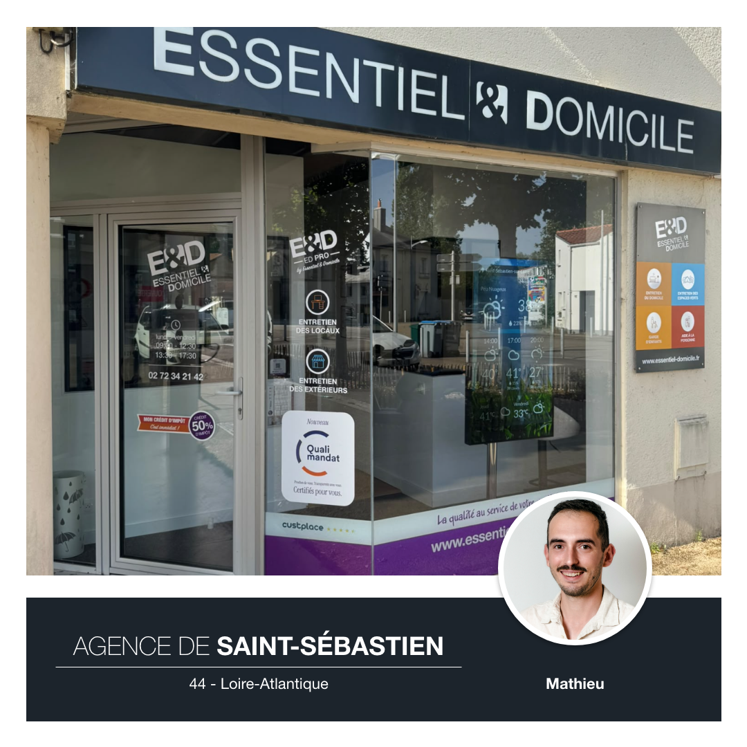 Agence Essentiel & Domicile de Saint-Sébastien, Loire-Atlantique, avec le franchisé Mathieu Louineau
