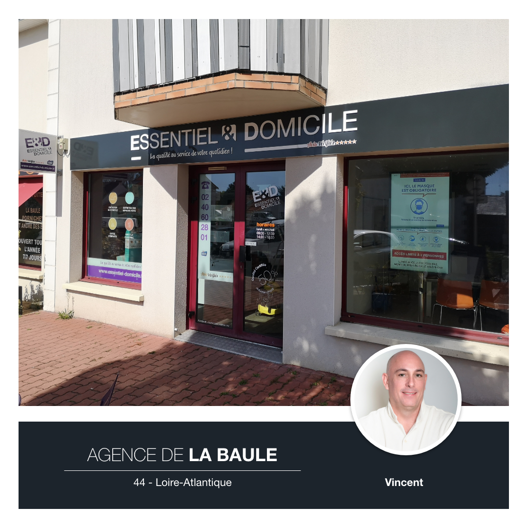 Agence Essentiel & Domicile de La Baule, Loire-Atlantique, avec le franchisé Vincent Le Deault